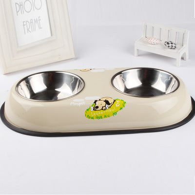 non-slip dog food and water bowls